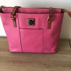 Dooney & Bourke Pebble Grain Leather Lexington Pink Purse Tote Bag